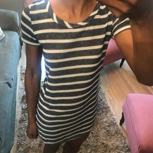 Blue and white striped tunic size extra small
